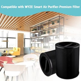 Byseacore Premium Filter Compatible with WYZE Smart Air Purifier Premium Filter，H13 True HEPA Filter with Activated Carbon Filter- 2 Pack