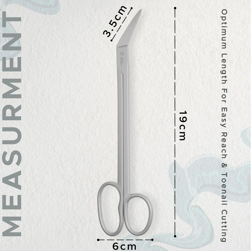 Long Handled Toenail Clippers for Thick Nails, 19cm Angled Tip