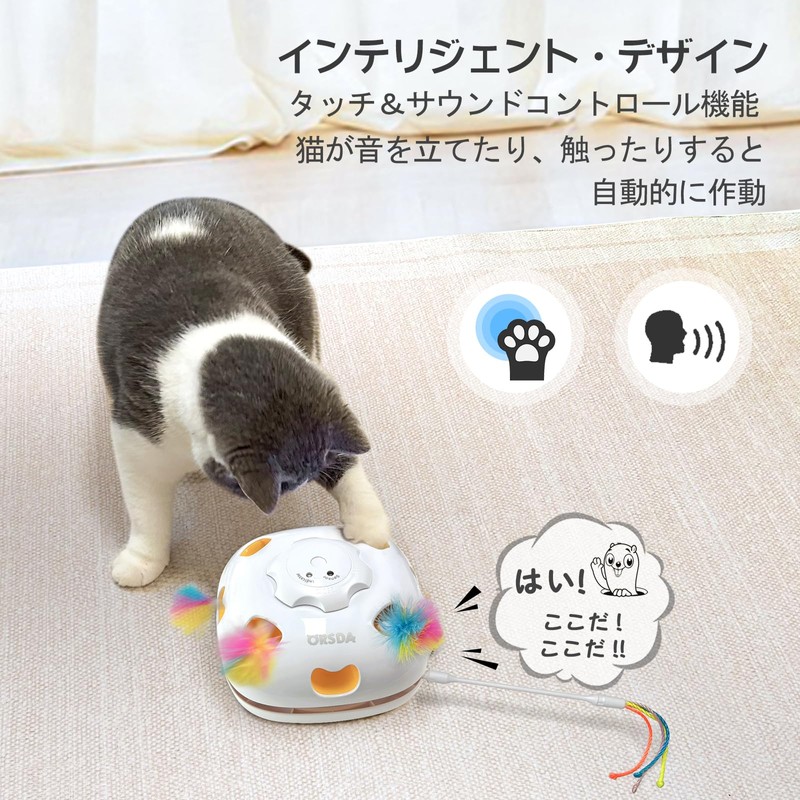 ORSDA Automatic Cat Toy, Indoor Electric, 4 in 1 Cat