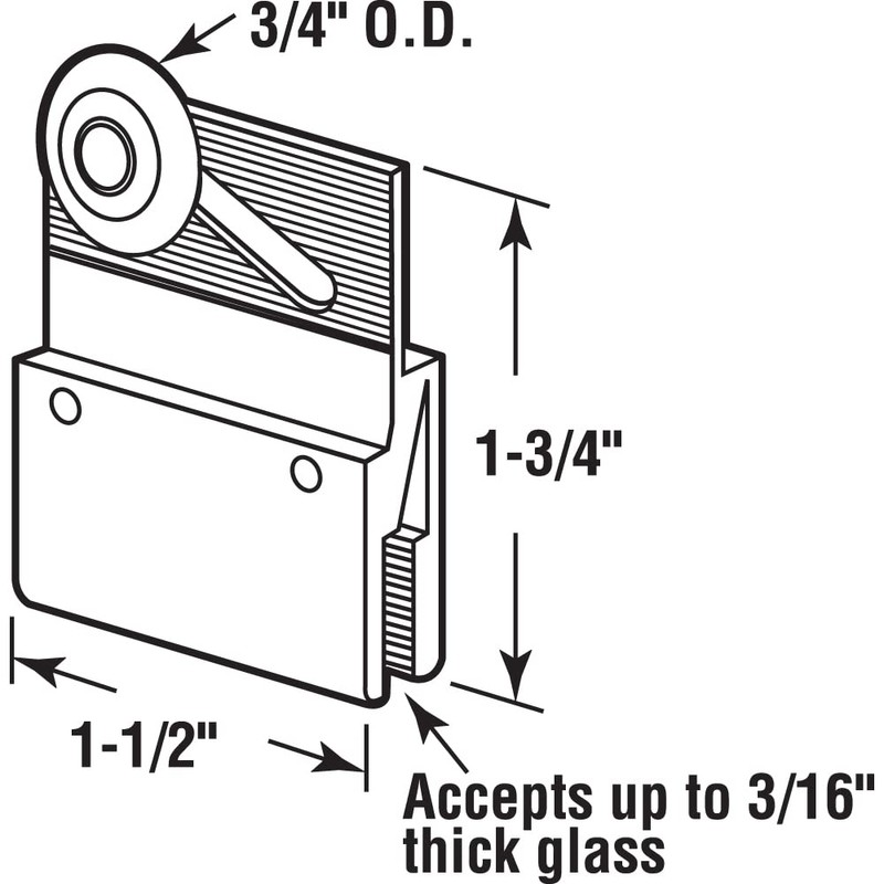 Prime-Line M 6145 Aluminum Frameless Shower Door Top Bracket Roller