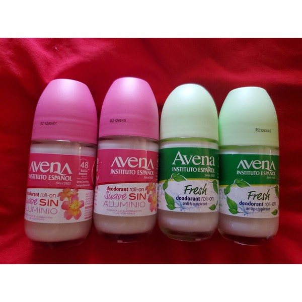4  AVENA OATMEAL ROLL ON DEODORANT BY INSTITUTO ESPAÑOL / SUAVE AND FRESH
