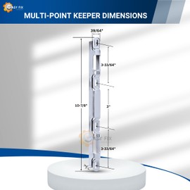Easy Fix Hardware Sliding Glass Door Multi-Point Door Keeper 10-7/8" H x 1" W | Keeper Replacement for Mortise Lock 2 Point | Fix and Repair Sliding Door Keeper | K-12-417