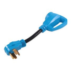 Camco 55451 Electric Vehicle Dogbone Dryer Plug Adapter with PowerGrip Handle, 30-Amp Male to 50-Amp Female, 12-Inch - Safely Converts Your Electrical Connection Type