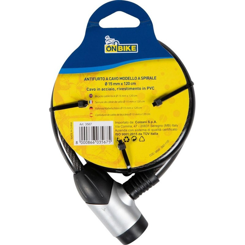ON BIKE Alarm Articulated With Lock Length 15X1200Mm Bike
