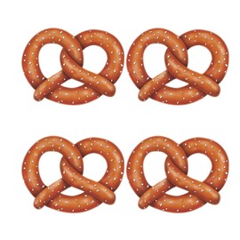 Beistle 4 Piece Oktoberfest Party Bavarian Pretzel Cardstock Paper Cut Outs for German Themed Decorations, 11", Multicolored