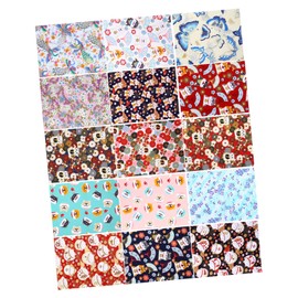 IWOWHERO 15 Sheets Bronzing Patchwork Cotton Fabric DIY Floral Material for Handmade Crafts Safe Skin Friendly Vibrant Colors for Doll Clothes Bags Tablecloths and More