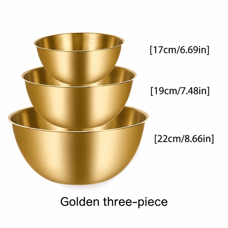 Stainless Steel Mixing Bowls Set for Kitchen Prep – 3-Piece