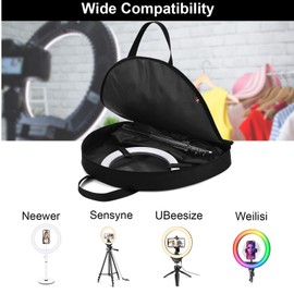 TXEsign Ring Light Case for 10" Selfie Ring Light & Tripod Stand - Protective Storage Bag for YouTube, TikTok & Self Portrait Shooting