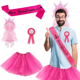 TUZHE Stag Night Men's Decoration 4-Piece Jga Men's Tutu Costume for Wedding Party Spoof