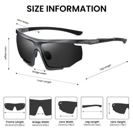 DUCO Sports Mens Sunglasses Trendy Square Polarized Running Sunglasses For Women UV400 Lens DC8238 (Gunmetal Frame Gray Lens)