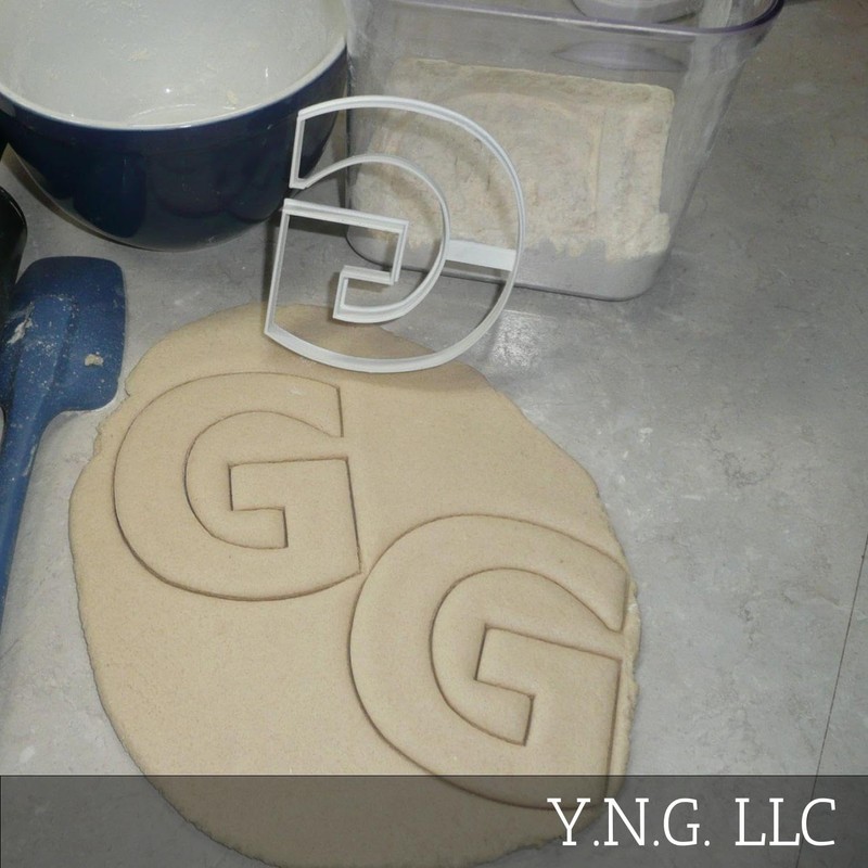YNGLLC LETTER G 4 INCH UPPERCASE CAPITAL BLOCK FONT COOKIE