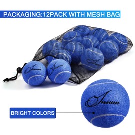 insum Tennis Balls,12-Pack Advanced Training Tennis Balls for Beginner Practice Balls, Pet Dog Tennis Balls with Mesh Bag for Easy Carry