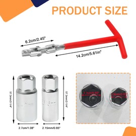 Lyxheth Spark Plug Socket Wrench, Spark Plug Tool, Universal T-handle 16mm (5/8") & 21mm (13/16") Remover Installer, Spark Plug Wrench Removal Tool for Motorcycles, Lawn Mowers, Small Motor Vehicles