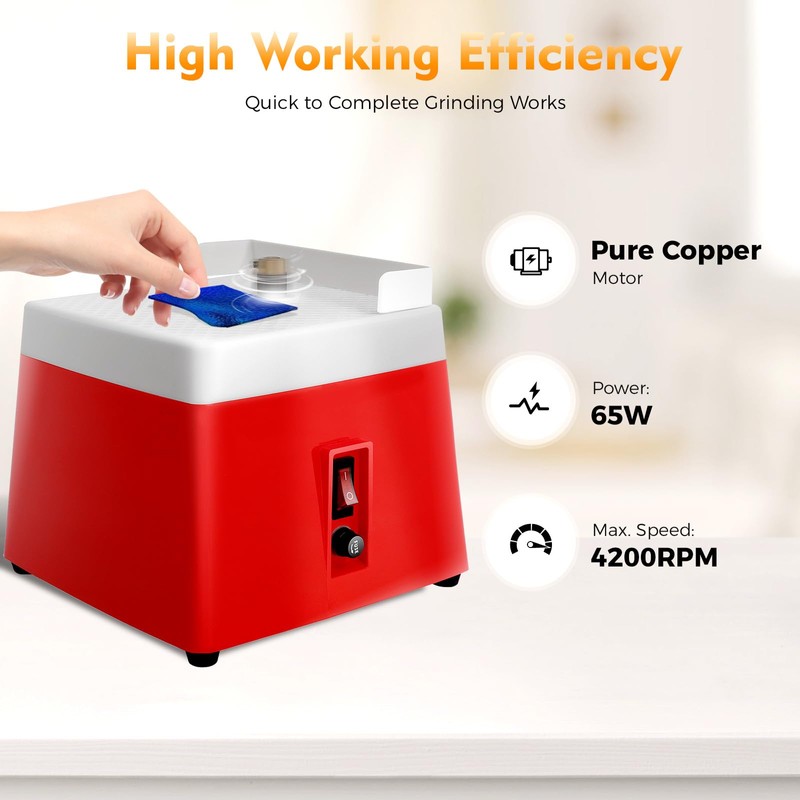 110V Stained Glass Grinder,Tabletop Electric Mini Grinder,High-Precision Grinding, Glass Ceramic
