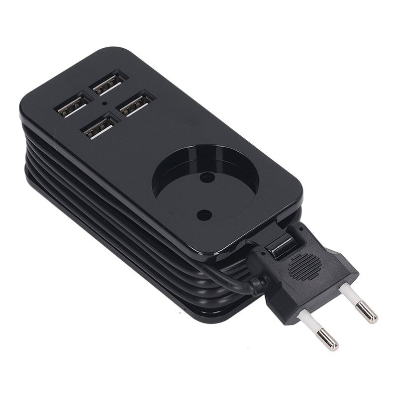 Power Strip 1200W 10A Fireproof Adapter with 4 USB Port