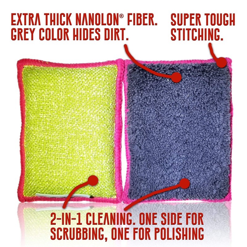 Nano Sponge Cleaning Sponges. Supersized Everyday Heavy Duty Household Kitchen