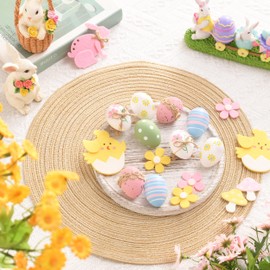 Valery Madelyn 12Pcs Plastic Easter Eggs Ornaments Tree Decoration, 2'' Pastel Pink Blue Easter Eggs Bulk for Easter Decorations, Shatterproof Decorative Hanging Egg for Spring Holiday Party Decor