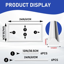 COUKIU Pre-Cut 3 Set Peel and Stick Wall Molding Trim Kit, 12" x24" Premade Wainscoting Panels, Self Adhesive Moulding Panel for Interior Walls Picture Frame