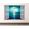 West Mountain Moon Wall Decal Art Decor 3D Window Beach