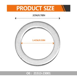 15 Pcs M14 Oil Drain Plug Gasket - 14mm OEM Copper Oil Drain Plug Crush Washer Gasket Fits HyunDal/Kia Oil Crush Washer OEM PN Part#: 21513-23001