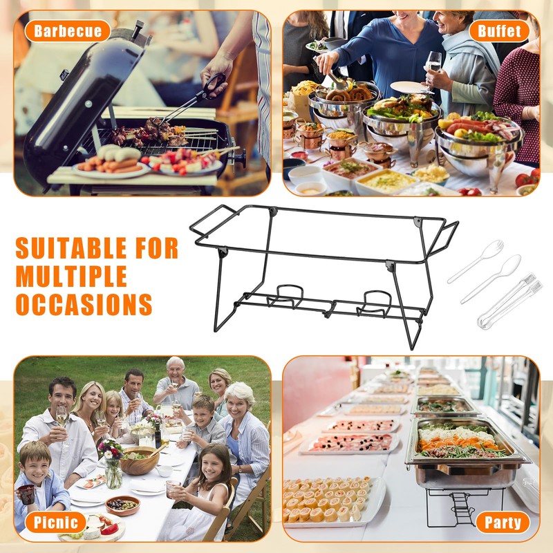 Geosar 32 Pack Wire Buffet Rack Stand Folding Chafing Stand