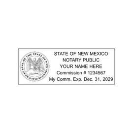 Imprue Rectangular Notary Stamp Self Ink Custom Stamp for New Mexico, Black, Red, Blue, Green, Yellow, Orange