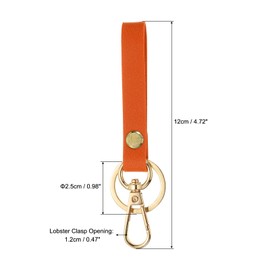 PATIKIL PU Leather Keychain, 2 Pack Key Holder Keyring with Metal Key Ring Anti Lost Clasp for Men and Women,Orange