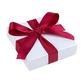 Restaurantware-Gift Tek 10 Yards x 1 Inch Satin Ribbon, 1 Single Faced Fabric Ribbon - Wide, Vibrant, Sherry Red Polyester Ribbons, Solid Colored, For Gift Wrapping, Crafts, Weddings, Parties