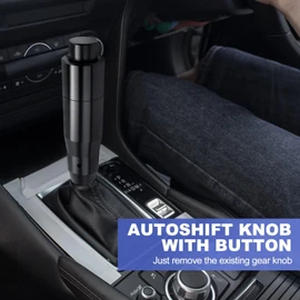 Car Auto Shift Knob with Push Button, Transmission Gear Stick Shifter for Most Automatic Vehicle (Black)