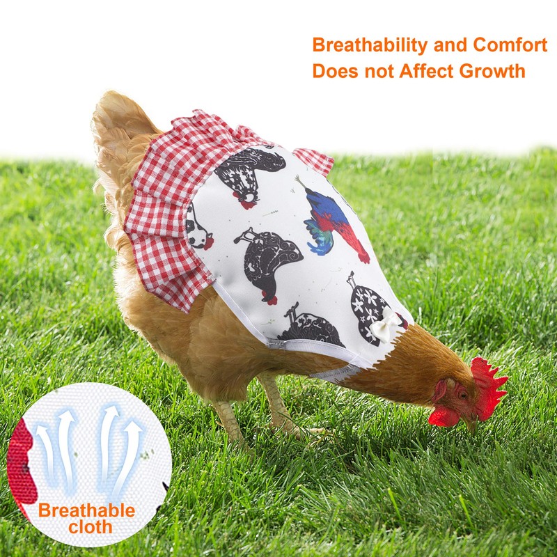 PETKNOWS Standard Chicken Saddle, Hen Apron with Elastic Straps, Suit