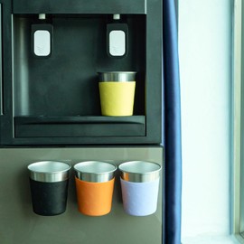 Rich&Ray 8oz Magnetic Cup Reusable Hanging Cup on Fridge, Stainless Steel Cup with Silicone Sleeve for Water Cooler and Refrigerator (8oz-Purple, Green, Pink, Light Blue)