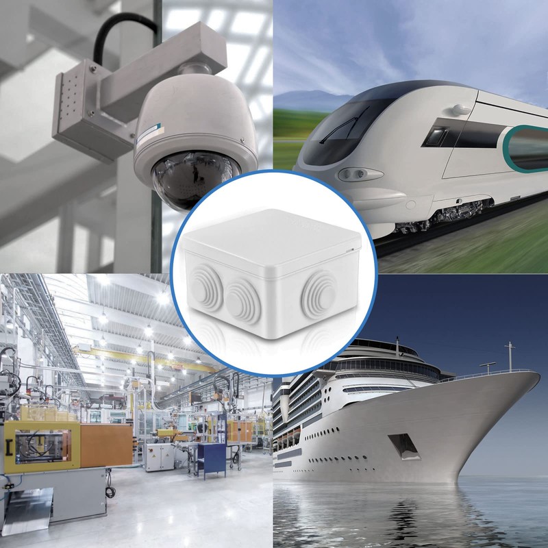 Waterproof Junction Box, 4 Pcs Square ABS Dustproof Weatherproof Outdoor