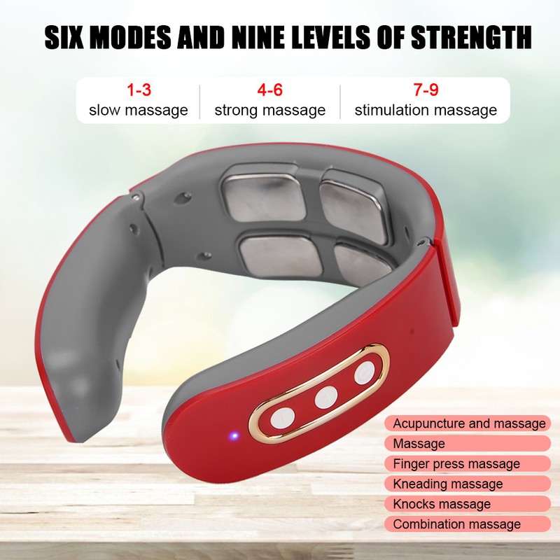 Wireless Neck Massager 9 Gears Adjustment Electric Cervical Vertebra Care