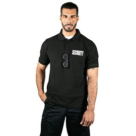 First Class Security Tactical Performance Polo Shirts (2X-Large, Black/White)