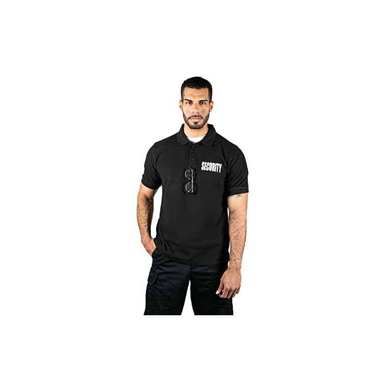 First Class Security Tactical Performance Polo Shirts (2X-Large, Black/White)