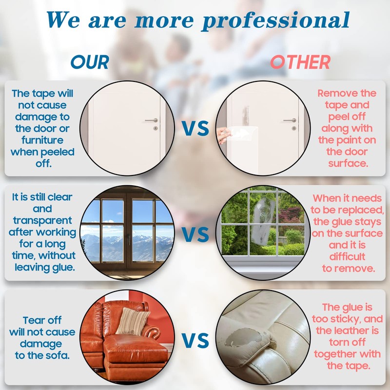 Door Protector from Dog Scratching, Clear Heavy Duty Flexible Door