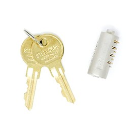 Steelcase FR340 Lock Core Kit with 2 Keys - Brushed Chrome