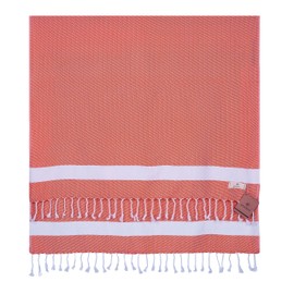 Selenly Quick-Dry Turkish Towel - Extra Large & Lightweight, Absorbent 100% Cotton for Beach, Bath, and Pool, 37x71 Inches - Brick Red
