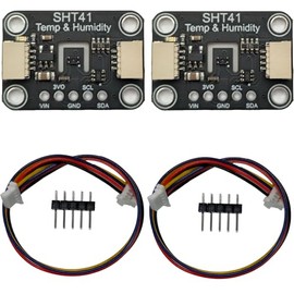 2PCS SHT41 Temperature Humidity Sensor Module, I2C, ±0.2℃ Precision, Temp/RH, Breakout Board for Arduino ESP32