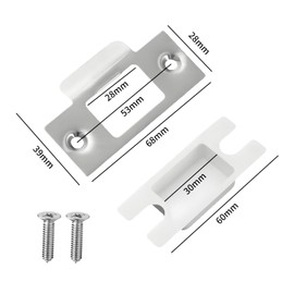 DEFIYEAR 10PCS Door Strike Plate Set - Stainless Steel Strike Plates for Internal Doors with Dust Box and Matching Screws, Used for Door Latch Reinforcement Enhancing Security Durability for Homes