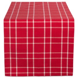 DII Farmhouse Plaid 100% Cotton, Machine Washable, Table Runner for Dinner Parties, Christmas, and Holidays (14x108)