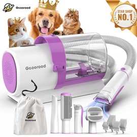 Geoorood 【LimitedTimeFlashSale】Geoorood Dog Grooming  Vacuum, 13000Pa Dog Vacuum Brush for Shedding Grooming, Pet Grooming Vacuum, Dog Hair Vacuum Groomer, 2.5L Large Dog Grooming Kit , Pet Products #TikTokShopFlashSale - Color: Purple+Nail Grinder+Paw T