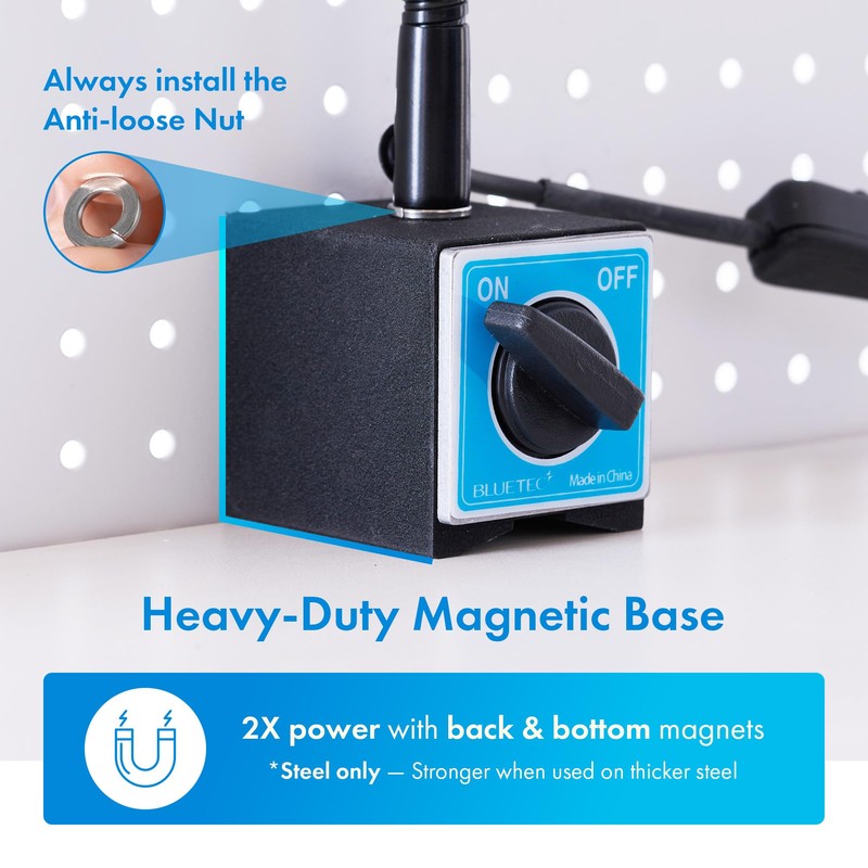 Magnetic Base LED Work Light with Magnifying Glass