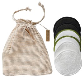 peach&life Reusable Cotton Pads Eco Friendly Reusable Cotton Puff 6 Count with Cotton Bag Natural Sustainable Makeup Remover Earth Reusable Cotton Pads