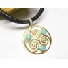 Silver Plated Turquoise Triskele Pendant Sterling Silver Protection Symbol Unisex,
