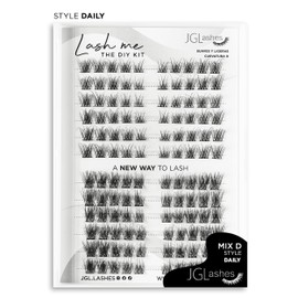 JGLashes - Extensiones de pestañas en racimo DIY Cluster lash me. medidas 8-15mm, curvatura D, banda ultra fina. Extensiones de pestañas premium. (Daily)