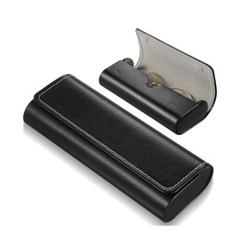 Black Leather Glasses Case, Glasses Case for Men and Women, Hard Shell Glasses Case, Black, Glasses Storage Box, Glasses Case for Men and Women, Glasses Case for Glasses, Day Glasses, Sunglasses,