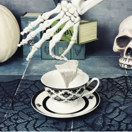 You've Been Poisoned Tea Cup and Saucer Set - Witchy Gifts, Goth Gifts For Women, Spooky - Funny Gifts For Women, Female Friend Gift Ideas, Funny Mug