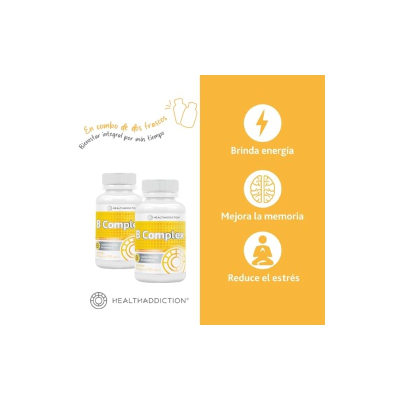 HEALTHADDICTION - 2 Pack Complejo B Vegano B Complex, Vitaminas