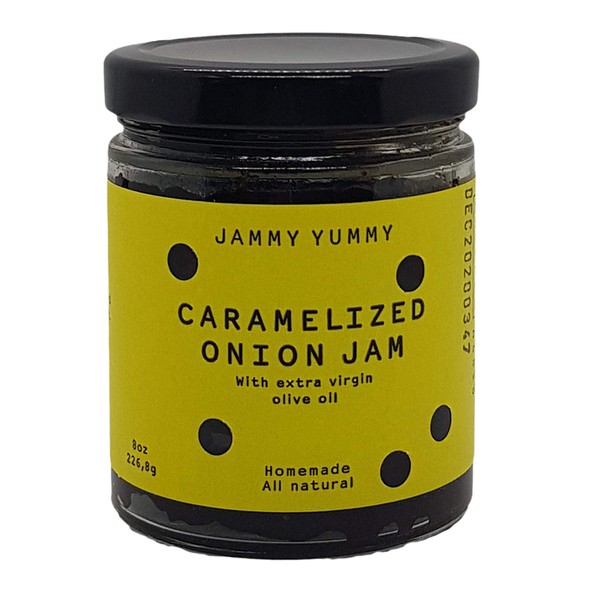 Caramelized Onion 8oz Spread - All Natural Onion Jam - Real Caramelized Onion - JAMMY YUMMY- Made with Onions, Sugar, Extra Virgin Olive Oil and Salt…